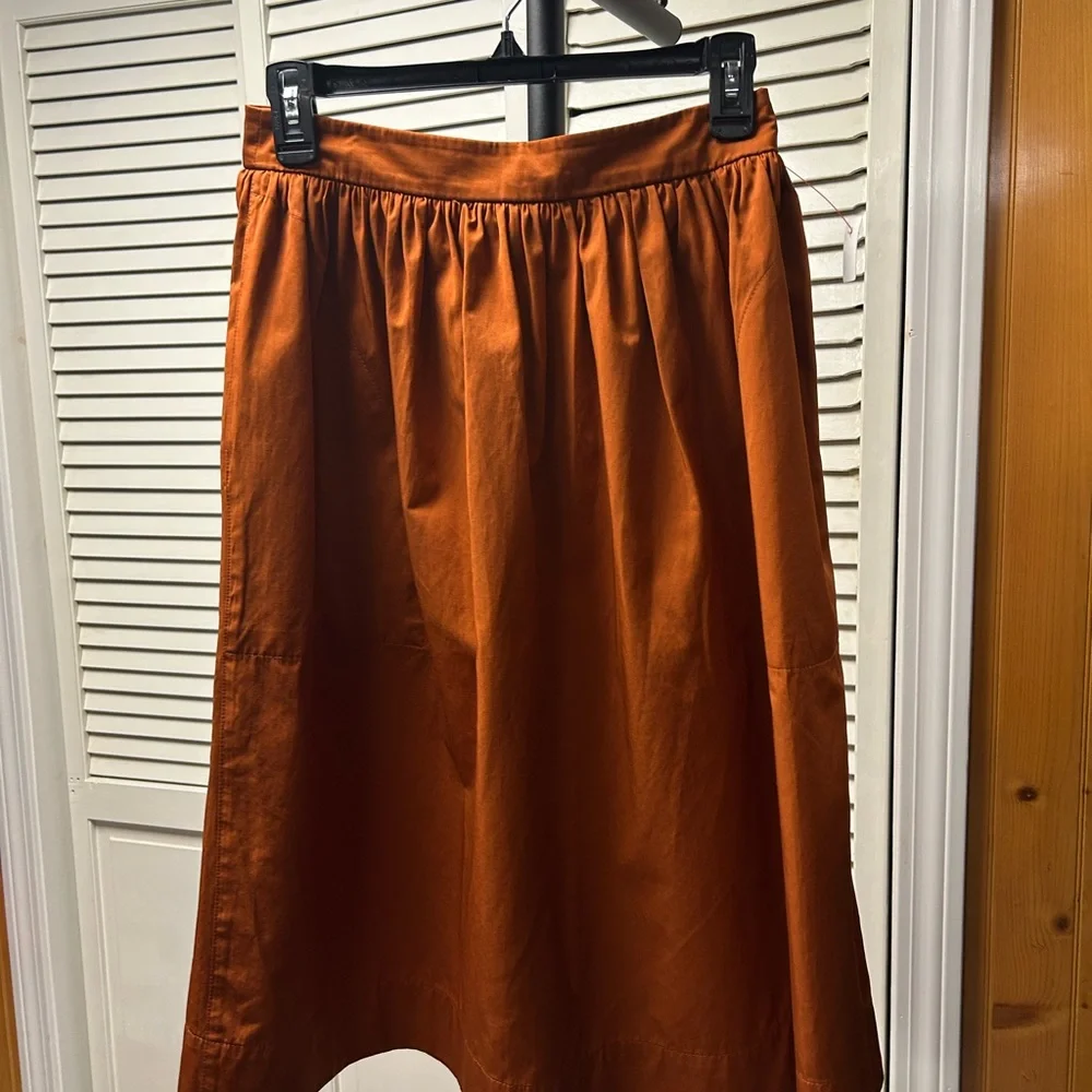 Zara A-Line Skirt in Rich burnt orange